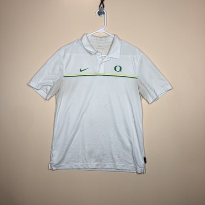 Nike Dri Fit Oregon DucksPolo Golf Shirt White Men's Size Medium M