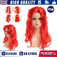 Princess Little Mermaid Ariel Red Wig Long Curly For Kid Children Adult Carnival
