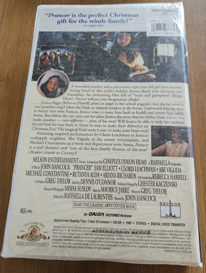 Prancer (VHS, 1998, Clam Shell Case) - Image 2 of 2