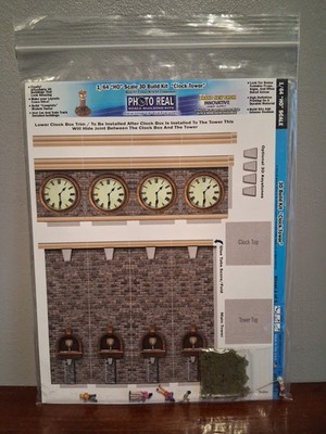 1/64 HO Scale Photo Real Scale Building Kit Miniature Scenery ''CLOCK TOWER''