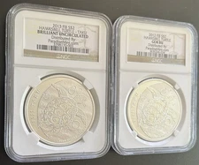 2012 & 2013 FIJI Hawksbill Turtle 1 oz .999 Silver NGC Brilliant Uncirculated