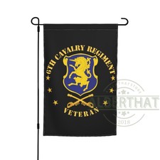 6th Cavalry Regiment Veteran W-Cav Branch 12x18 Inch Garden Flag Double Sided