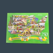 Home Town Shaped Series 750-Piece Jigsaw Puzzle USA Map Design 24" x 36"