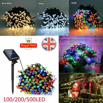 NONMON Solar Panel Powered 100-500LED Fairy String Lights Outdoor Garden Christmas Tree