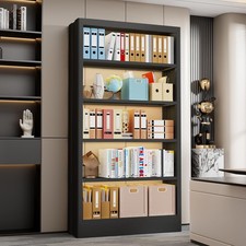 5-Tier Bookcase W/ Adjustable Storage Shelves Heavy Duty Bookcase