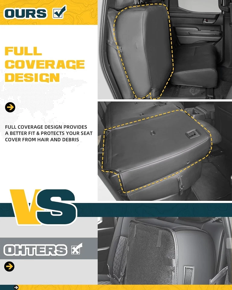 Fundas de asiento de cobertura completa para Toyota Tacoma 2024 2025 doble/cabina SR SR5 cuero Foto 3 de 4
