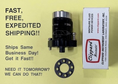 Clippard R-302 Three Way Valve; FREE SAME DAY EXPEDITED SHIPPING!