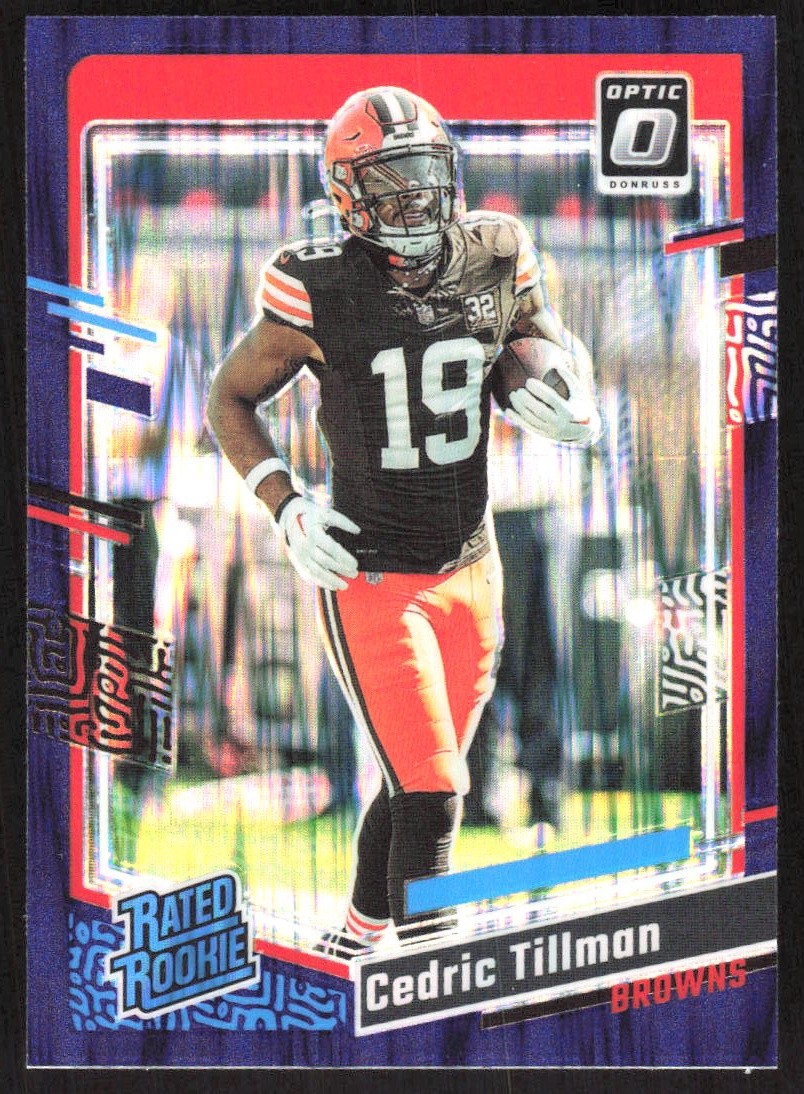 5148I 2023 Donruss Optic #224 Cedric Tillman Purple Shock