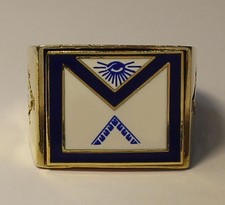 Masonic Apron خاتم مع Eye & طقم Square, 9ct أصفر ذهبي – رجالي, 26g