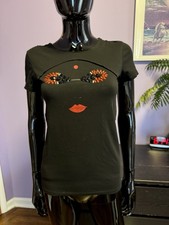 Emporio Armani Black T-shirt Women s Embellished With Crystals 38IT