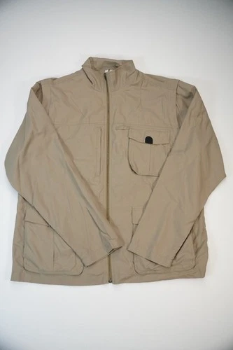 Magellans Mens Large Beige Full Zip Utility Jacket Travel Cargo Zip Front - product listing photo