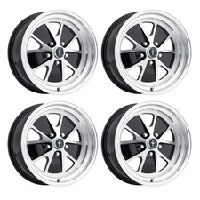 Legendary Wheel Co. Styled Alloy Wheel 17x7 Mustang 65-73 Blackmachined Set