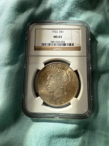 1922 Philadelphia Mint Peace Silver Dollar Classic Coin NGC MS63