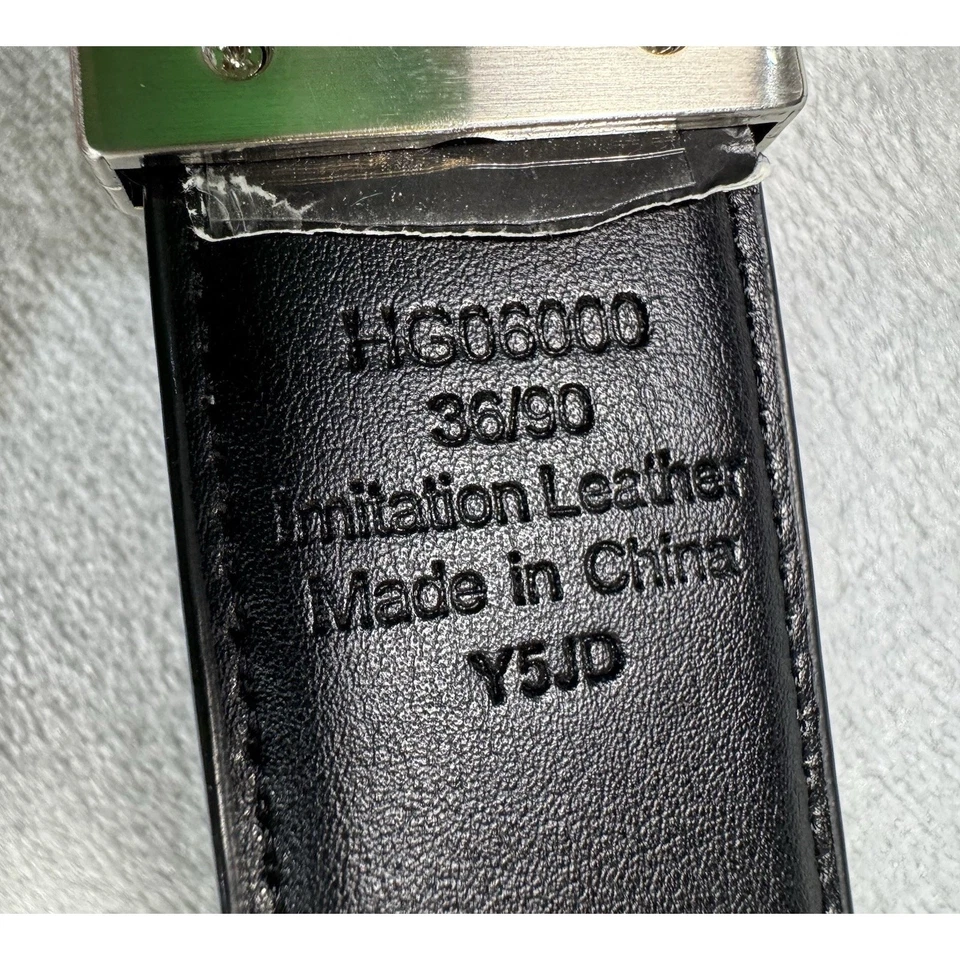 Ремень для гольфа двусторонний PGA Tour черный белый 36/90 серебристая пряжка логотип PGA - Изображение 2 из 4