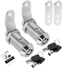 2 Pack Cabinet Lock with Keys, 1-1/8  RV Storage Locks Keyed Alike, RV Locks for