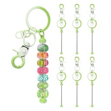 6 Pcs Beadable Keychain, Keychain Making Supplies for DIY Candy Green Gradient