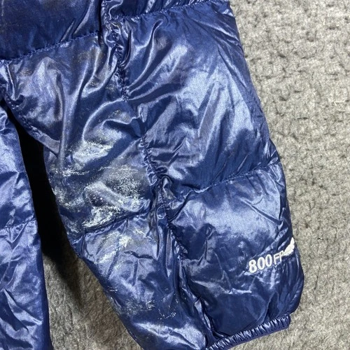 Montbell Ex Light Down Jacket Mens Medium Blue Puffer Full Zip 800FP Distressed image 9
