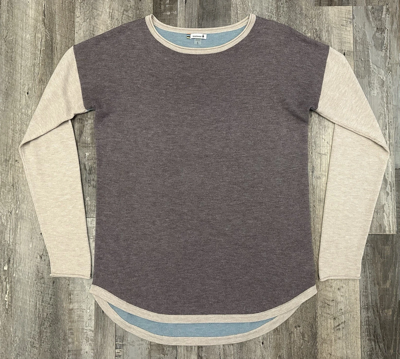 Smartwool Womens S Shadow Pine Colorblock Crew Baselayer Merino Blend Multicolor