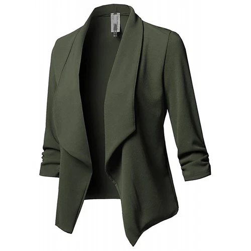 Womens Lightweight Classic Draped Open Front Blazer with Plus Size Ladies Jakcet - Picture 12 of 37