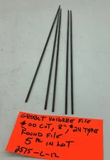 Grobet Vallorbe File, #24 Round, #00 Cut, 7/64”, 8”, (5 Pc In Lot) 2575- C- 12