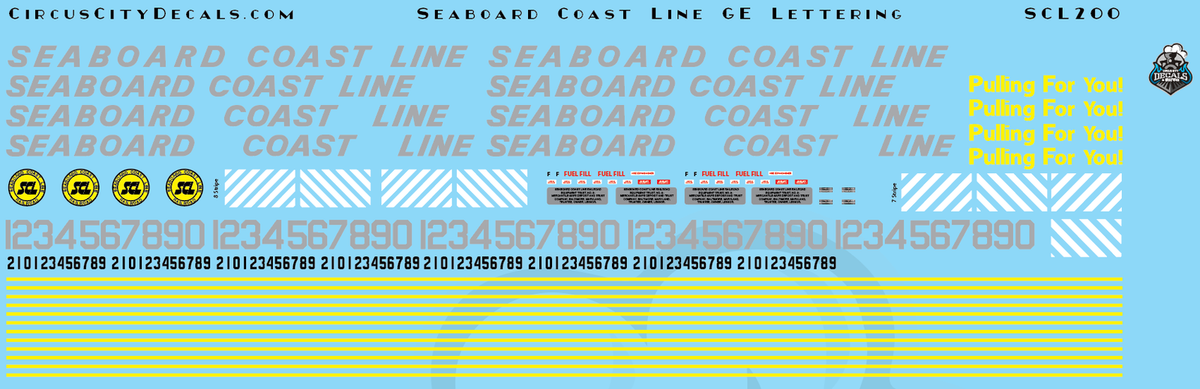 Seaboard Coast Line GE Lettering N Scale Decal Set | eBay