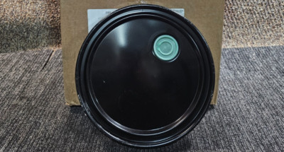 (QTY 3) Mauser Cover with Pour Spout 12-inch Dia. 24 Gauge Black Steel 156-0713