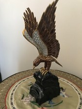 CLOISONNE STATUETTE FIGURINE AIGLE BRONZE EMAUX CHINE CHINOIS ASIATIQUE JAPON