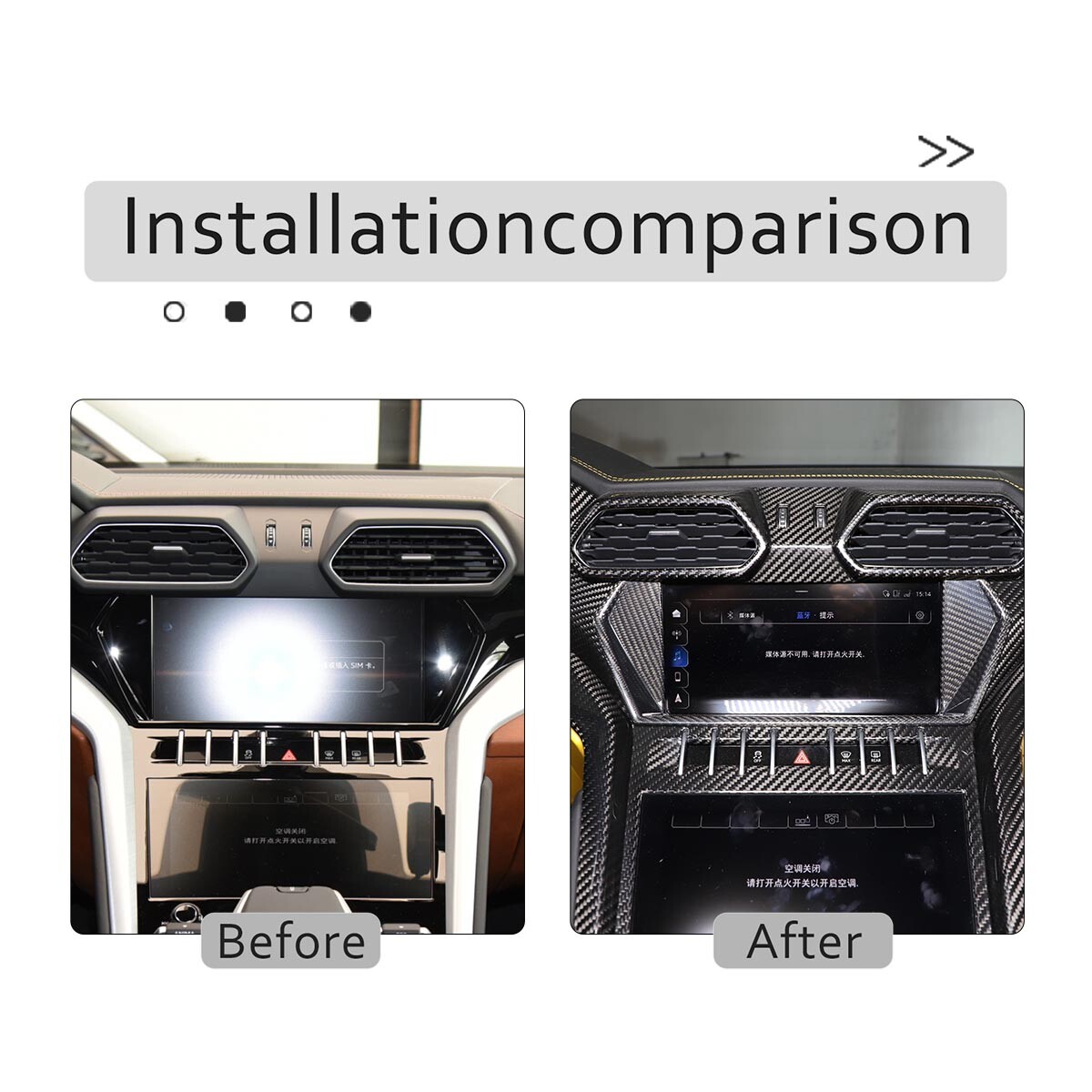 Real Carbon Fiber Central GPS Navigation Trim For Lamborghini URUS 18-23 US