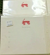 Baby Shower / Birthday Invitations Invites Boy Girl Red Wagon like Radio Flyer