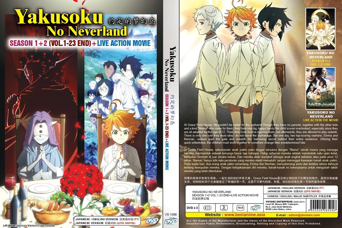 ENGLISH DUBBED The Promised Neverland SEASON 1+2 +Live Movie DVD