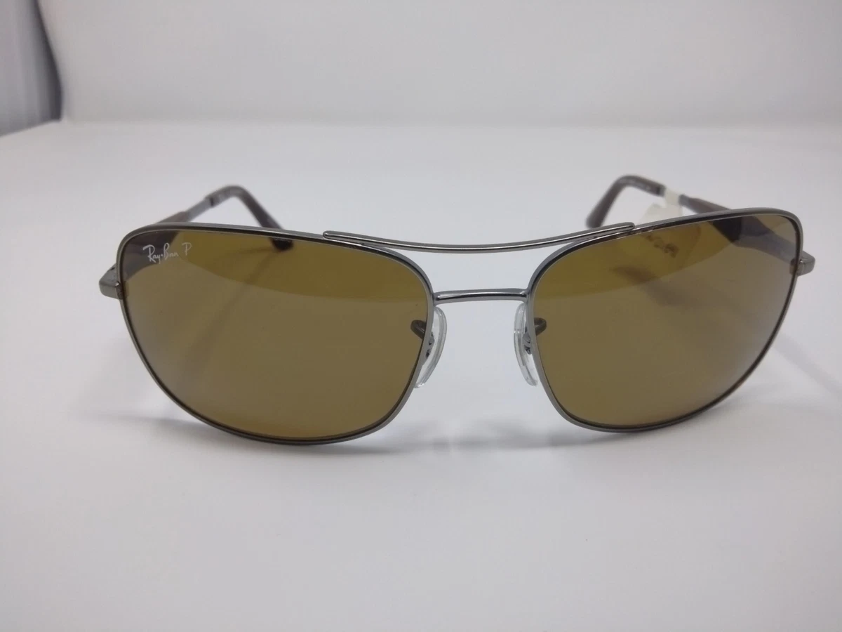 Ray Ban RB3519 029 83 3P Sliver Brown Double Bridge Sunglasses 59 15 135 3P
