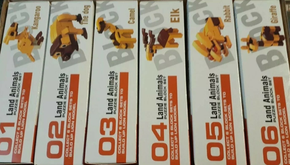6 in 1 Land Animals Building Block Set - Puzzle Assembling | eBay