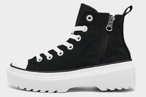CONVERSE CHUCK TAYLOR ALL STAR LUGGED LIFT HI TOP SNEAKER Black White A03011C - Picture 4 of 6