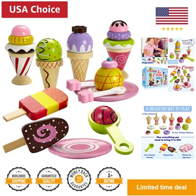 Toys For Year Old Girls Loscola Ice Cream Toy, Wooden Ice Cream