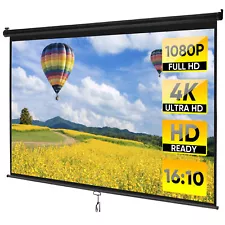 Portable Projector Screen 16:10 HD Outdoor Home 3D Moive Theater 100" Black