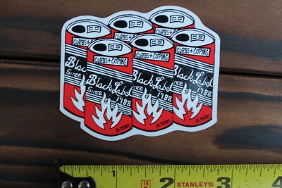 Black Label Skateboards Six Pack Beer Fire OG GB6 Vintage Skateboarding STICKER