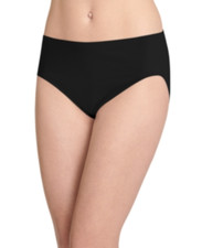 Jockey Smooth and Shine Seamfree Heathered Hi Cut Underwear Black Solid SZ 9