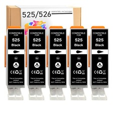 5 Druckerpatronen Sparpack BLACK ersetzt PGI-525 für Canon Pixma iP4950