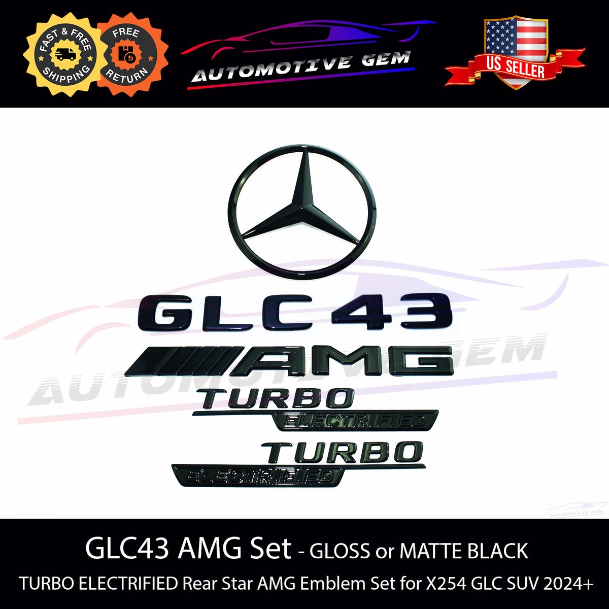 GLC43 SUV AMG TURBO ELECTRIFIED Rear Star Emblem BLACK Combo
