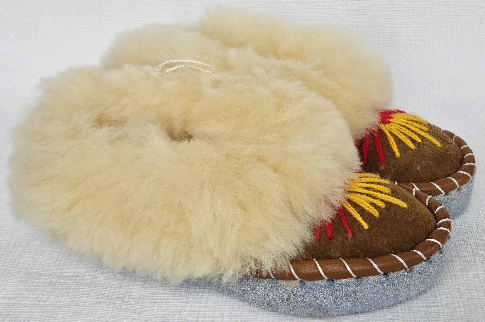 APL PELLICCIA DI AGNELLO PANTOFOLE calde taglia 29 NUOVE pelliccia di agnello pelle fatte a mano