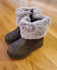 NEW OshKosh B'Gosh Toddler Girl Faux-fur Empress Fashion Boot, Charcoal 8T-12T