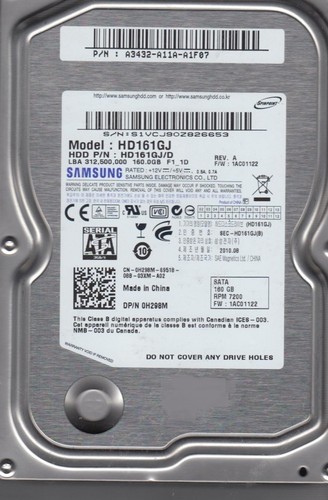 Samsung HD161GJ HD161GJ/D 160Gb 3.5" Internal SATA Hard Drive - 第 1/1 張圖片