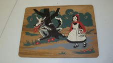 Vintage 1940s LITTLE RED RIDING HOOD Scary BIG BAD WOLF Wooden Puzzle Halloween