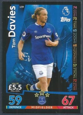 Topps Match Attax 2018-19 - #139 - Everton - Tom Davies