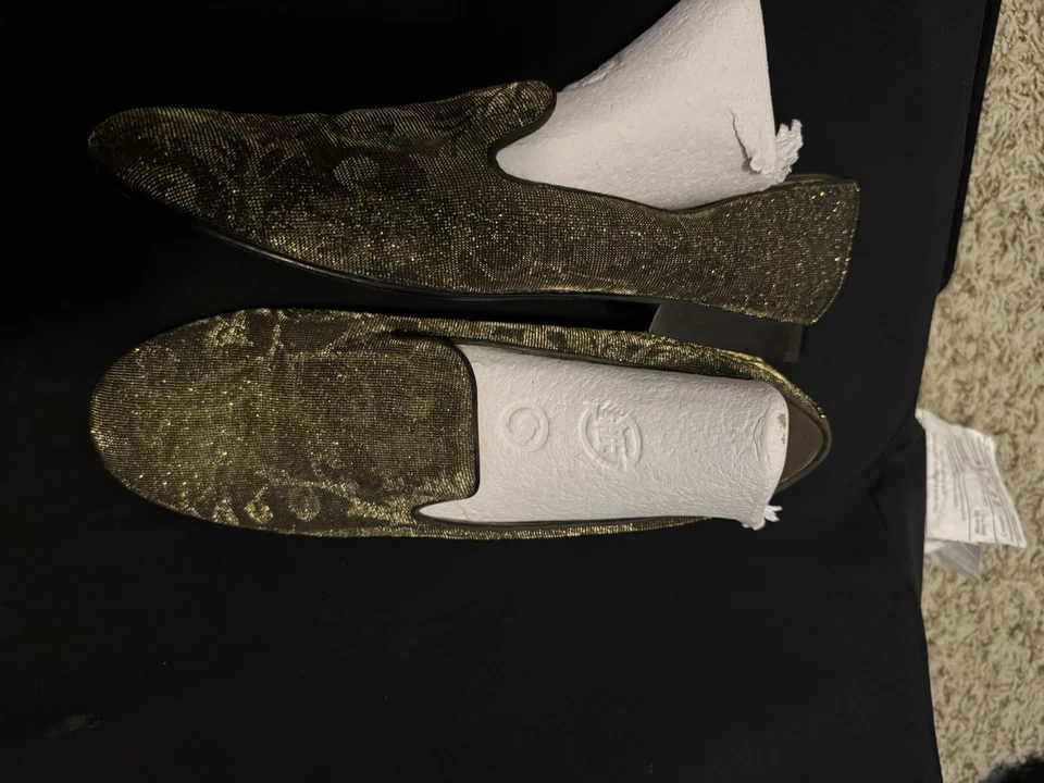 Zapatos de vestir Ann Marino índigo brillantes mocasines planos talla 8,5 usados una vez Foto 3 de 4