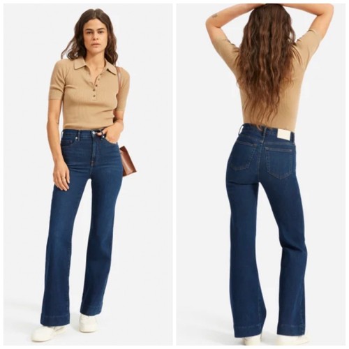 Modern Flare Blue Denim Jeans High Rise 