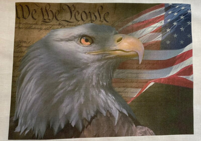 2 American Flag We The People Eagle Quilt Block   Veteran Patriotic Material USa