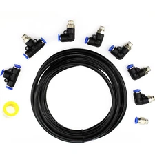 Black For Turbo Vehicles PUSH LOCK Vacuum Fitting Kit Turbo Wastegate & Solenoid