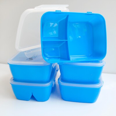 Food Storage Containers 5 pack 3 Compartments/Lids