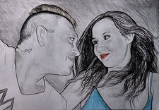 RITRATTO personalizzato commissionda da foto matita particolari a colori regalo 